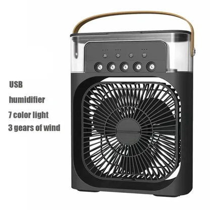 Ventilador con Luz LED y Humidificador
